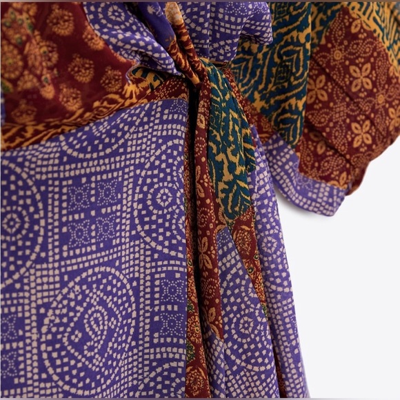 ZARA PATCHWORK PRINT DRESS - Picture 4 of 5